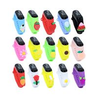 Montre-bracelet numérique LED en silicone pour enfants, motif dessin animé mignon, montre de sport pour filles, vente en gros
