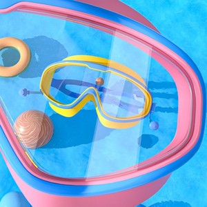 Children Swimming Goggles <b>Large</b> <b>Frame</b> Anti Fog Pc Lens Plastic Kids Swim Gear - Product Image 1
