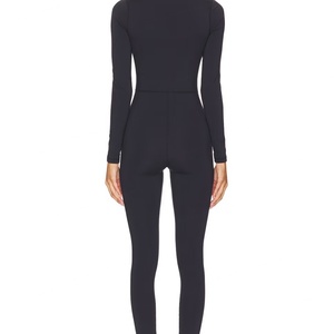 Combinaison de yoga et de fitness pour femmes, dos nu, jambes larges, design ajouré, matière Spandex/Nylon, respirante, extensible dans quatre directions, séchage rapide - Product Image 4