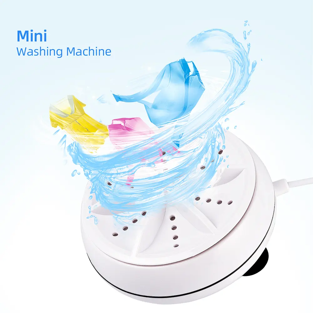 2 in 1 ultrasonik Turbo çamaşır makinesi taşınabilir seyahat yıkama Mini ultrasonik yıkama makinesi