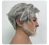 Masque en silicone artisanal pour hommes avec caractéristiques faciales réalistes et toucher doux pour une croissance des cheveux d'apparence naturelle, masques réalistes