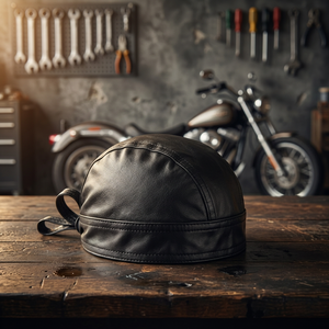 Casquette noire unisexe en cuir personnalisée 2025 SH319-BLK-PCS avec design unique par Milwaukee Leather – Masque de style pour adulte - Product Image 3