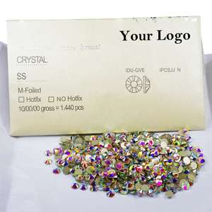 Yantuo Back SS10 SS20 Nagel-Strass Goldener Kristall AB Glas für Becher Nicht Hotfix Strasssteine, Flache Rückseite Umweltfreundlich AB <span class=keywords><strong>2</strong></span> Beutel - Product Image 1