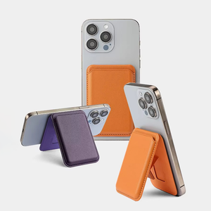 Cartera Magnética de Cuero al por Mayor, Soporte para Teléfono Móvil con Ranura para Tarjetas, Soporte para Anillo Metálico Magsafe para iPhone, Pegatinas - Product Image 1