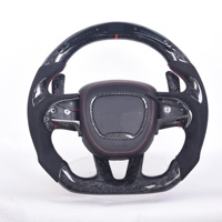 Volant en fibre de carbone bleu Dodge avec éclairage LED pour Dodge Challenger Charger Hellcat Durango SRT Scat Pack 392 Super Bee