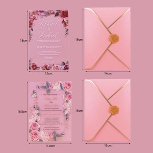 Invitations de mariage acryliques créatives impression colorée en gros cartes d'invitations de remise de diplôme d'<span class=keywords><strong>anniversaire</strong></span> personnalisées fournitures de fête - Product Image 6