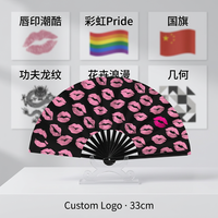 Kipas Lipat Bambu Custom Cetak Sublimasi, Hadiah untuk Festival Rave, Pernikahan, Pesta, dan Kung Fu