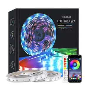 Tiras conduzidas espertas com o App controlado Alexa Tuya SMD 5050 IP65 wifi impermeável conduziu rgb tira luzes