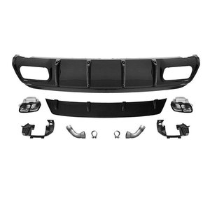 Prix d'usine, diffuseur W176, mise à niveau, kit carrosserie de style A45 <span class=keywords><strong>AMG</strong></span> pour Mercedes Benz Classe A W176, diffuseur avec tuyau d'échappement 13-15 - Product Image 2
