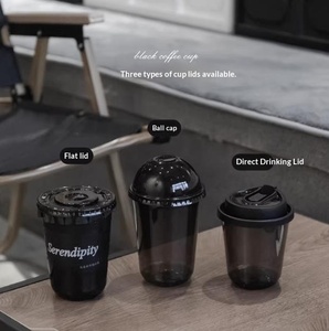 แก้วกาแฟเย็น PET แบบใช้แล้วทิ้ง รูปทรงตัวยู สีใส/สีดำ สำหรับเครื่องดื่มเย็น คาเฟ่ ซื้อกลับบ้าน พิมพ์โลโก้ตามสั่ง รุ่น 0349 - Product Image 5