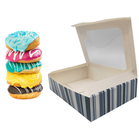 Boîte à emporter jetable en gros pour snacks, emballage alimentaire avec fenêtre transparente, carton ivoire 350 g/m² recyclable, pour muffins, donuts, gâteaux, sushis, personnalisable