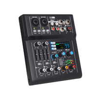 Carte son/mixeur audio professionnel OEM Mini 4 canaux, contrôleur DJ USB/console de mixage audio pour diffusion en direct, enregistrement en studio