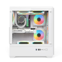 Boîtier PC Gamer Wanmisle Mid Tower MicroATX avec fenêtre latérale, construction métallique, alimentation, cabinet d'ordinateur pour joueurs, châssis PC