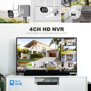 SriHome 5MP WiFi NVR 키트 4CH 4PCS IP 카메라 무선 <span class=keywords><strong>CCTV</strong></span> 시스템 야간 투시경 야외 보안 감시 키트 플러그 앤 플레이 - Product Image 3