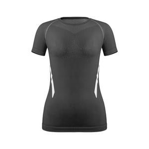 เสื้อกีฬากลางแจ้งเสื้อทีเชิ้ตผู้ชายผู้หญิงเสื้อรัดรูปแขนสั้นผ้าไนลอนสีพื้น4WD140สำหรับใส่วิ่งฟิตเนส - Product Image 5