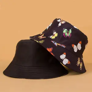 Großhandel Plain Reversible Bucket Designed Custom Logo gedruckt Bucket Hat für Erwachsene