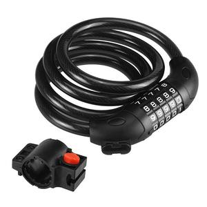 Candado de combinación de cinco dígitos para bicicleta, cable de acero grueso, duradero, antirrobo, para bicicleta de montaña y carretera, equipo de ciclismo - Product Image 1