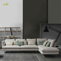 Canapé de salon moderne et minimaliste de grande taille avec chaise longue inclinable, ensemble de canapés en forme de L, design nordique, canapé de salon