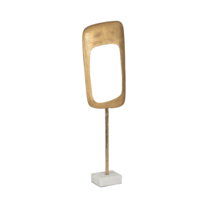 Scultura decorativa in metallo con base in marmo per l'arredamento di casa, ufficio e soggiorno - Product Image 2