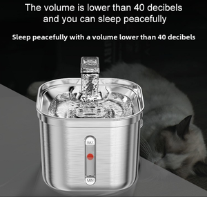 Distributore d'Acqua per Animali Domestici in Acciaio Inossidabile Arrotondato con Circolazione Automatica, Filtrazione, Rilevamento Intelligente, Alimentazione a Carica, Impermeabile e Robusto - Product Image 2