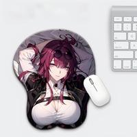 Tapis de souris 3D personnalisé style anime et dessin animé avec repose-poignet en gel sexy, tapis de jeu en tissu dessin animé
