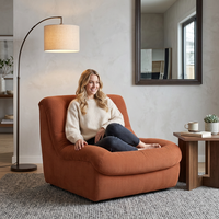 Fauteuil pouf confortable en velours, design moderne, une place, pour appartement et hôtel, mobilier multi-espaces