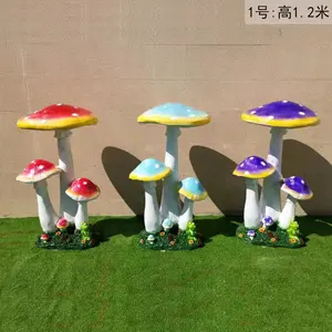 Custom Outdoor Garden Large Resin Fiberglass Mushroom Statue For Sale