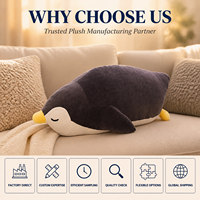 Fabricant de peluches personnalisées OEM ODM, mascotte pingouin, création de votre propre design, jouet en peluche personnalisé, coussin en peluche
