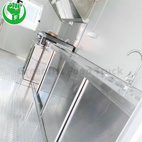 Camion de restauration mobile de 16 pieds à double essieu en aluminium et fibre de verre pour la vente de pizzas, glaces et grillades en extérieur