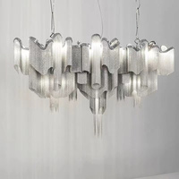 Lustre de luxe moderne luminaire suspendu chaîne en aluminium lampe suspendue gland lustres lumière