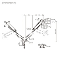 Support double moniteur mécanique à ressort économique 17"-32" 9kg – Support VESA pour 2 moniteurs