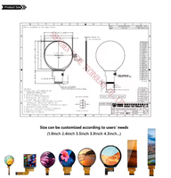 Module d'affichage LCD TFT IPS circulaire 2,8 pouces 480x480 3SPI_RGB 18 bits