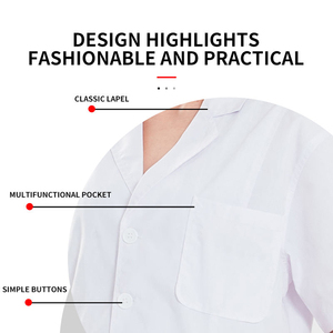 Divisa Ospedaliera Estiva a Maniche Corte per Infermieri, Camice Bianco Unisex, Uniforme Medica <span class=keywords><strong>da</strong></span> <span class=keywords><strong>Lavoro</strong></span> - Product Image 4