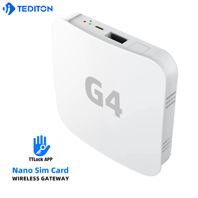 Tediton Portable 4G Gateway Global Version for TTLock App No Wiring Required Wireless Bridge G4 Hub for Airbnb Office Project