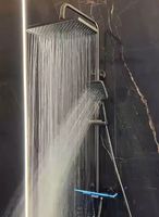 Système de douche thermostatique de conception nouvelle 2026, touches piano, aluminium spatial, eau froide et chaude, pluie douce, modes de pause, ensemble de robinets de douche