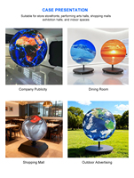 Globo LED 3D de 360 Grados a Todo Color para Publicidad Comercial, Esfera LED con Pantalla de Emojis para Centros Comerciales