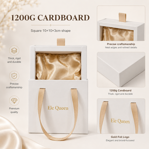 Wholesale Custom Logo Square Luxurious Drawer Jewelry Box with Ribbon Handle Rigid Cardboard Satin Lined Gift Packaging Box - Product Image 3
