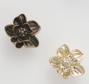 Retro Petal Zinc Alloy Single Hole <strong>Knob</strong> <strong>Antique</strong> Finish Flower Leaf Cabinet <strong>Drawer</strong> Pulls for Light Luxury Furniture Hardware - Product Image 5