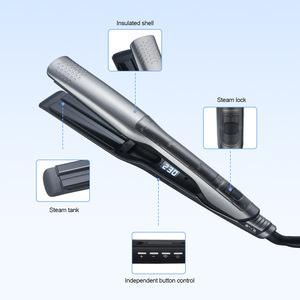 Plancha de vapor para el cabello con tanque de agua desmontable de 15 ml y pantalla de temperatura para uso en cabello seco y mojado - Product Image 4