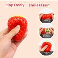Balle anti-stress en caoutchouc en forme de fraise, bloc de construction DIY, décompression, cadeau fantaisie pour e-commerce transfrontalier