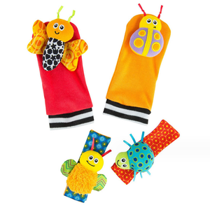 <span class=keywords><strong>Hochet</strong></span> pour bébé, chaussettes et jouets pour poignets, hochets pour les mains et les pieds, 4 pièces, motif animal - Product Image 5