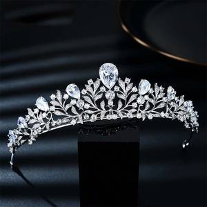 奢华闪亮锆石镀银婚礼订婚生日发带皇冠配件舞会选美女头饰 - Product Image 3