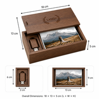 Boîte à album gravée artisanale en bois massif de qualité supérieure, écologique, avec logo personnalisé, pour la photographie de mariage, souvenir, rangement
