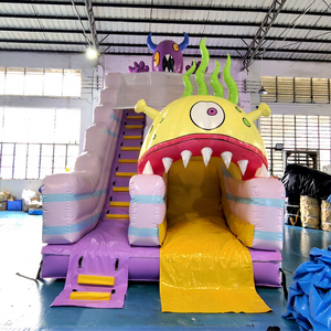 Château gonflable commercial à thème monstre pour enfants, à une voie, pour fêtes intérieures/extérieures, idéal pour écoles et centres commerciaux - Product Image 1
