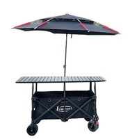Chariot de transport pliable à six barres 110x60x60 cm avec roues tout-terrain, hauteur réglable, poignée télescopique ; Plateau alvéolé de 24 m
