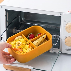 OEM/ODM 7.2인치 실리콘 도시락 용기, 어린이 및 식당용 냉장고 정리함, 음식 보관 용기 - Product Image 5