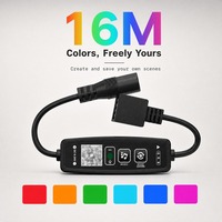 Contrôleur de variateur d'intensité LED RGB intelligent DC5-24V, contrôle par application, minuterie, modes personnalisés, mode suivi de la musique