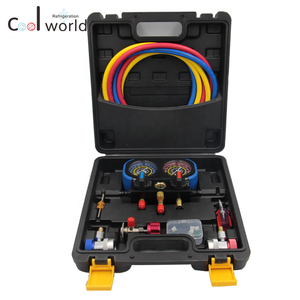 COOLWORLD 3 रास्ता के लिए कई गुना गेज सेट R134A R22 R404A <span class=keywords><strong>R407C</strong></span>, प्रशीतन कई गुना गेज उपकरण किट - Product Image 3