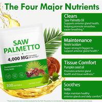 300 gélules de Saw Palmetto, capsules pour la santé de la prostate et des voies urinaires, soutien naturel à base de plantes, compléments de Saw Palmetto pour hommes