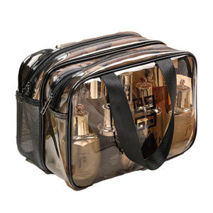 PVC Portable Waterproof Cosmetic <b>Storage</b> Bag Large Capacity Transparent Travel <b>Toiletry</b> Bag Dry Wet Separation - Product Image 4